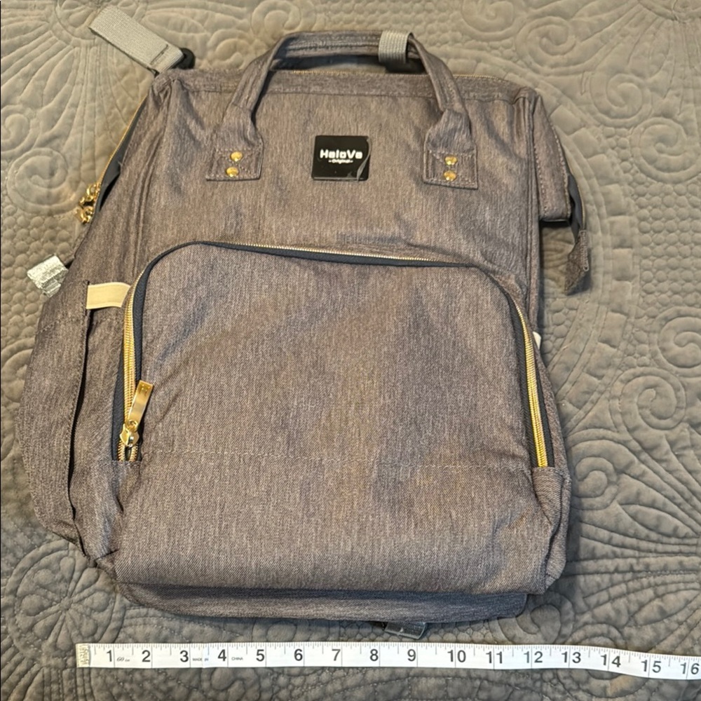 HALOVA Gray Baby Bag with Modern Design and Sturdy Handles